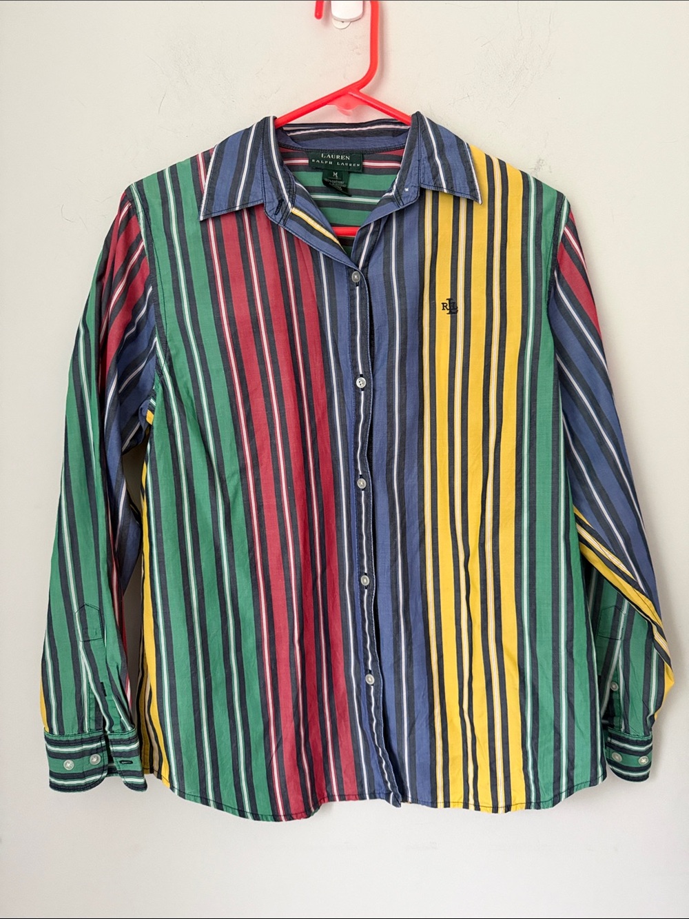 Lauren Ralph Lauren Vintage Striped Women’s Button up Shirt, size Medium ^